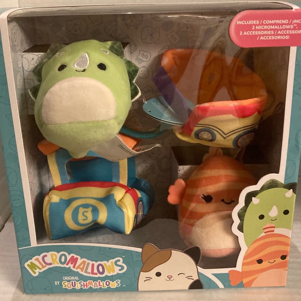 Squishmallows Micromallows Plush Set - Green, Orange, Blue